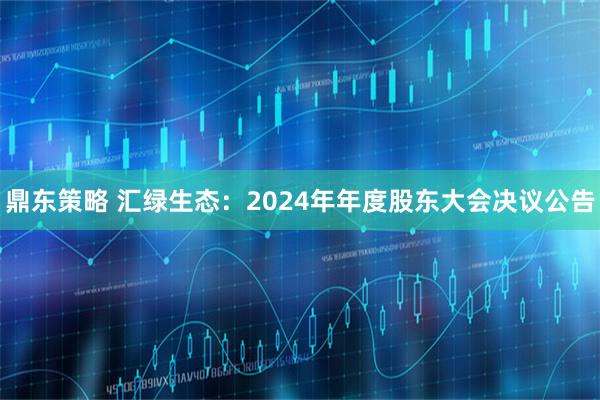 鼎東策略 匯綠生態(tài)：2024年年度股東大會(huì )決議公告